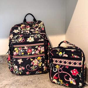 Vera Bradley Backpack and Lunchbox set